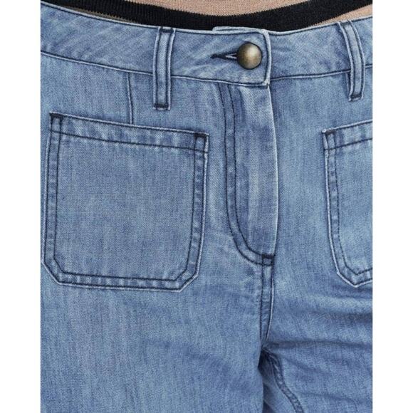 BELSTAFF Liv Tyler linen blend Jamila cropped wide leg trousers jeans Size 48 14 - Picture 5 of 8